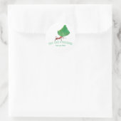 Ant met een groot blad ronde sticker (Tas)