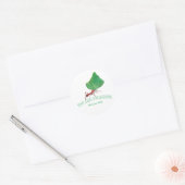 Ant met een groot blad ronde sticker (Envelop)