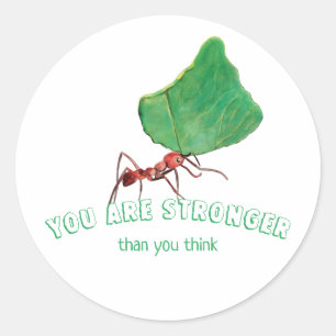 Ant met een groot blad ronde sticker