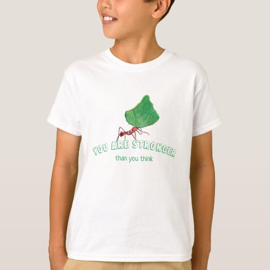 Ant met een groot blad t-shirt (Voorkant)