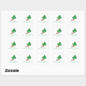 Ant met een groot blad vierkante sticker (Vel)