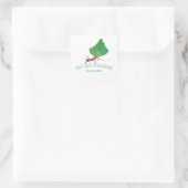 Ant met een groot blad vierkante sticker (Tas)