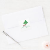 Ant met een groot blad vierkante sticker (Envelop)