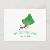 Ant met groot blad - Je bent sterk Briefkaart (Voorkant)