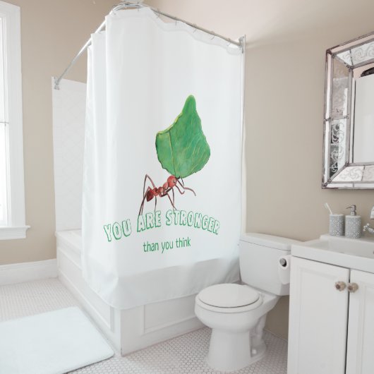 Ant met groot blad - Je bent sterker Douchegordijn (In situ)