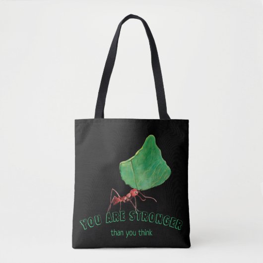 Ant met groot blad - Je bent sterker Tote Bag (Voorkant)