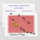 Ant Picnic Invite 2 Kaart (Voorkant / Achterkant)