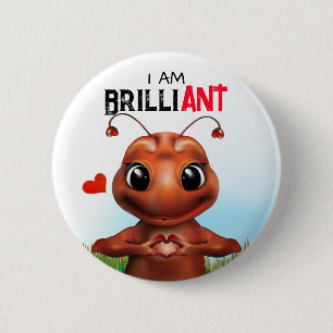 Ant Pun Gebarentaal Ronde Button 5,7 Cm