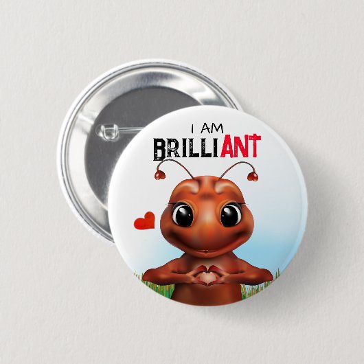 Ant Pun Gebarentaal Ronde Button 5,7 Cm (Voorkant /achterkant)