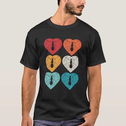 Ant Retro 80S Pop Art Heart Gift T-shirt (Voorkant)