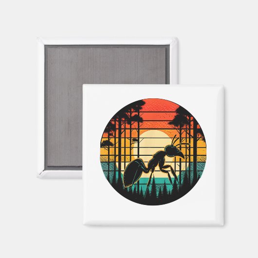 Ant Retro Sunset Kleurrijke Ant Insecten Liefde Magneet (Voorkant / Achterkant)