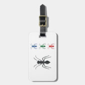 Ant Silhouettes Insecten Zwart Blauw Groen Rood Bagagelabel (Voorkant verticaal)