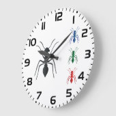 Ant Silhouettes Insecten Zwart Blauw Groen Rood Grote Klok (Hoek)