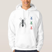 Ant Silhouettes Insecten Zwart Blauw Groen Rood Hoodie (Voorkant)