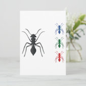 Ant Silhouettes Insecten Zwart Blauw Groen Rood Kaart (Staand voorkant)