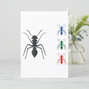 Ant Silhouettes Insecten Zwart Blauw Groen Rood Kaart