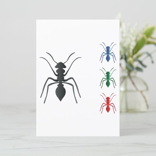 Ant Silhouettes Insecten Zwart Blauw Groen Rood Kaart