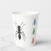 Ant Silhouettes Insecten Zwart Blauw Groen Rood Papieren Bekers (Voorkant)