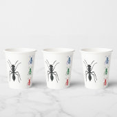 Ant Silhouettes Insecten Zwart Blauw Groen Rood Papieren Bekers