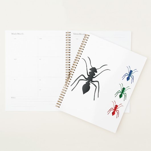 Ant Silhouettes Insecten Zwart Blauw Groen Rood Planner