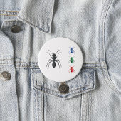 Ant Silhouettes Insecten Zwart Blauw Groen Rood Ronde Button 7,6 Cm