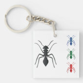 Ant Silhouettes Insecten Zwart Blauw Groen Rood Sleutelhanger (Voorkant)