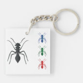 Ant Silhouettes Insecten Zwart Blauw Groen Rood Sleutelhanger (Achterkant)