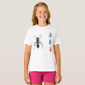 Ant Silhouettes Insecten Zwart Blauw Groen Rood T-shirt (Voorkant volledig)
