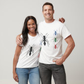 Ant Silhouettes Insecten Zwart Blauw Groen Rood T-shirt (Unisex)