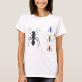 Ant Silhouettes Insecten Zwart Blauw Groen Rood T-shirt (Voorkant)