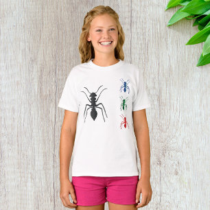 Ant Silhouettes Insecten Zwart Blauw Groen Rood T-shirt