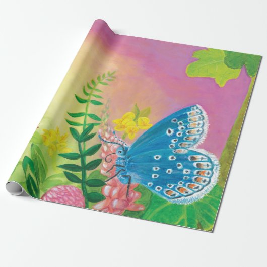 Ant, slak en Chapmans blauwe vlinder Cadeaupapier (Uitgerold)