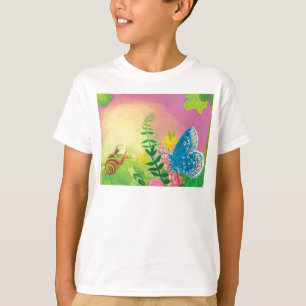 Ant, slak en Chapmans blauwe vlinder T-shirt
