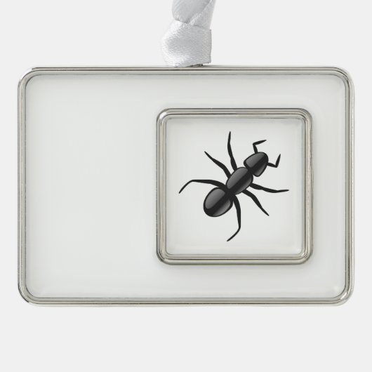 Ant Verzilverd Omlijst Ornament (Voorkant)