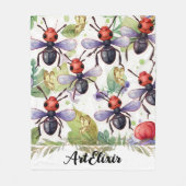 Ant Waterverf Gold Print Fleece Deken (Voorkant)