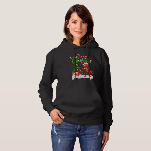 Ant   Xmas Decorations Santa Ant Christmas Hoodie (Voorkant volledig)