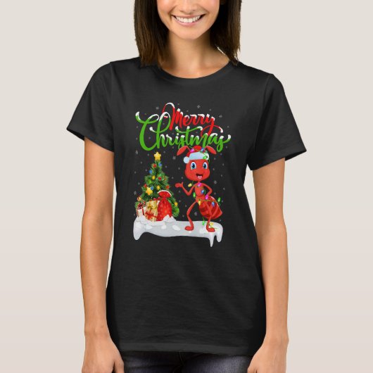 Ant   Xmas Decorations Santa Ant Christmas T-shirt (Voorkant)