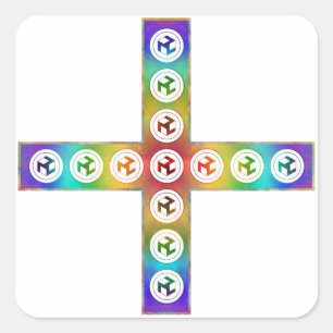 Antahkarana Cross - Male Antahkarana Vierkante Sticker