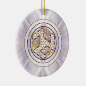 Antahkarana in Flower of Life - Pearl and Amethyst Keramisch Ornament (Rechts)
