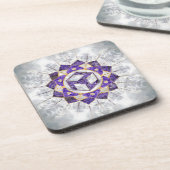 Antahkarana in Lotus Mandala-Amethyst en Pearl Bier Onderzetter (Linkerzijde)
