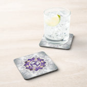 Antahkarana in Lotus Mandala-Amethyst en Pearl Bier Onderzetter (Rechterzijde)