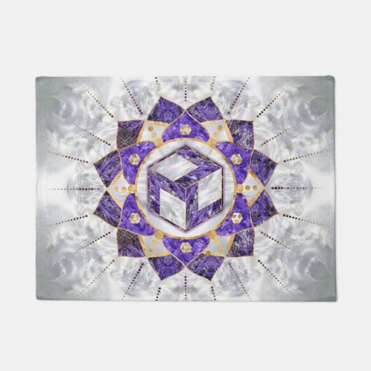 Antahkarana in Lotus Mandala-Amethyst en Pearl Deurmat (Voorkant)