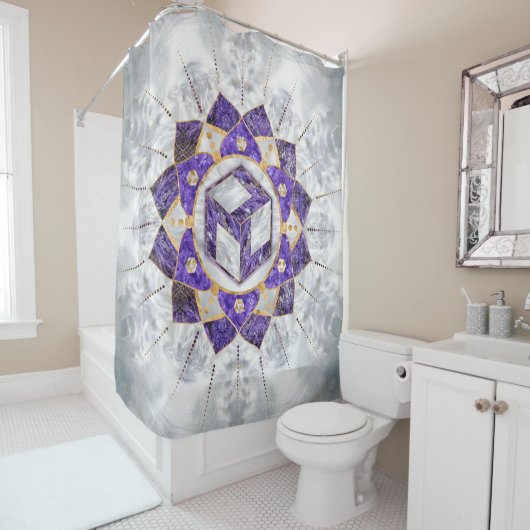 Antahkarana in Lotus Mandala-Amethyst en Pearl Douchegordijn (In situ)