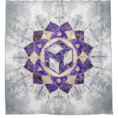 Antahkarana in Lotus Mandala-Amethyst en Pearl Douchegordijn (Voorkant)