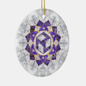Antahkarana in Lotus Mandala-Amethyst en Pearl Keramisch Ornament (Rechts)