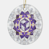 Antahkarana in Lotus Mandala-Amethyst en Pearl Keramisch Ornament (Links)