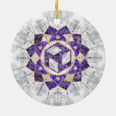 Antahkarana in Lotus Mandala-Amethyst en Pearl Keramisch Ornament (Achterkant)