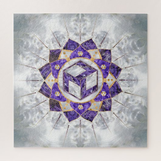 Antahkarana in Lotus Mandala-Amethyst en Pearl Legpuzzel (Verticaal)