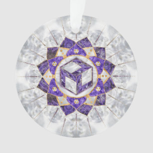 Antahkarana in Lotus Mandala-Amethyst en Pearl Ornament