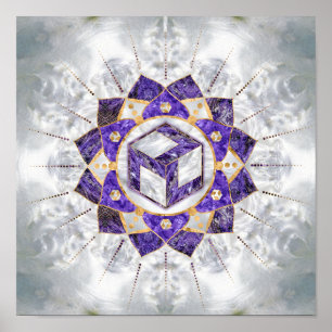 Antahkarana in Lotus Mandala-Amethyst en Pearl Poster